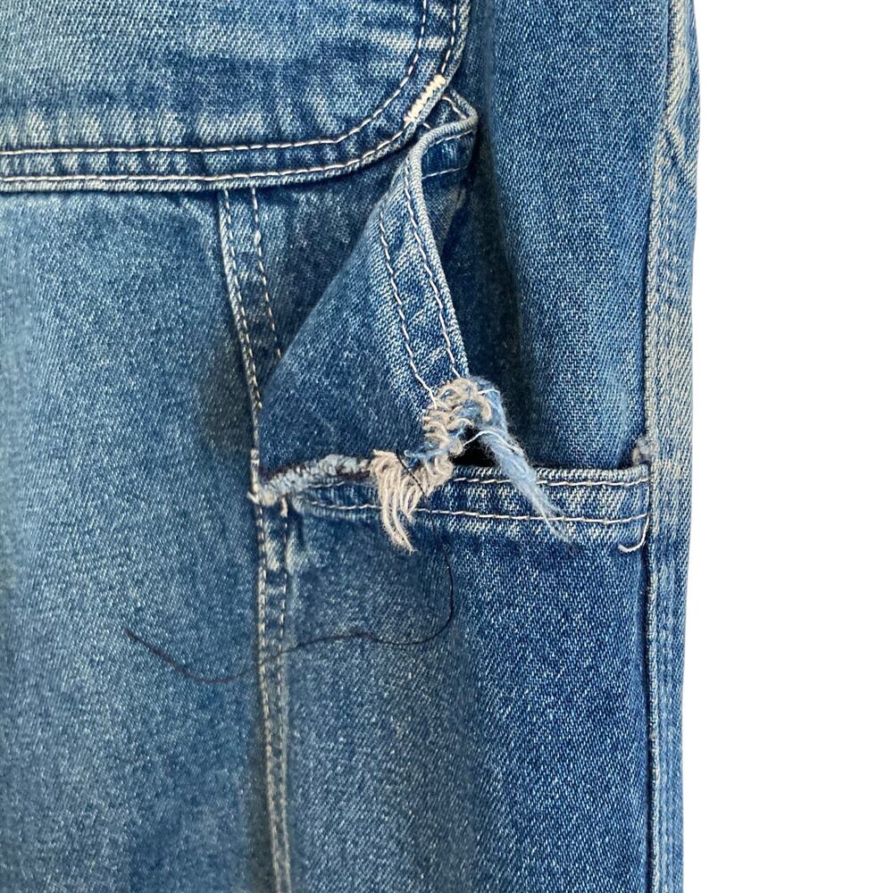 Vintage 90s Y2K Carhartt Distressed Feathered Faded Denim Blue Jeans Size 34x34 - Picture 7 of 14